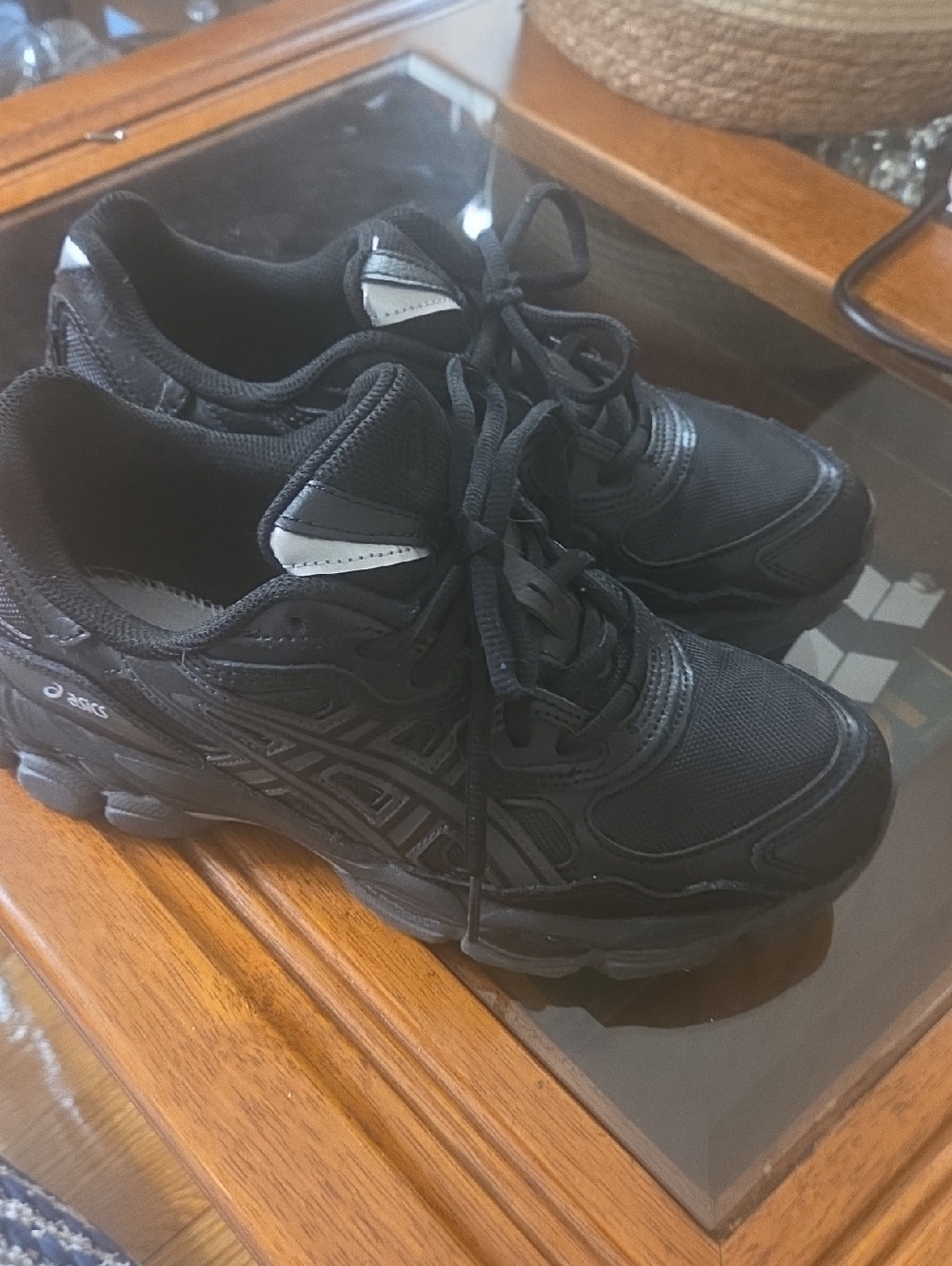 Asics Black Athletic Sneakers with Subtle Silver Accents